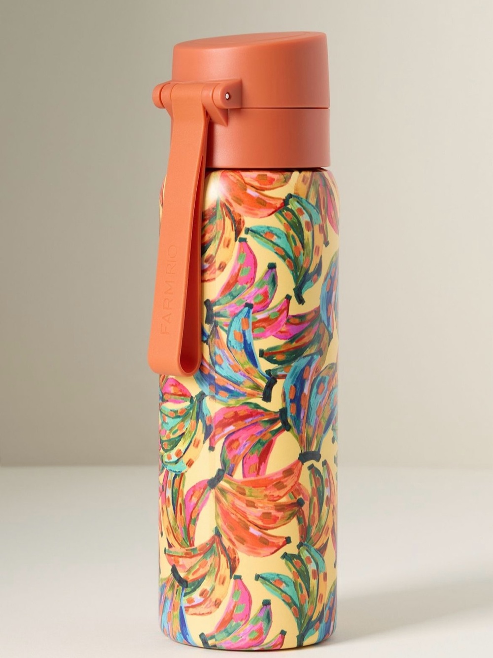 Farm Rio Banana Print Stainless Steel Water Bottle Size 22 oz